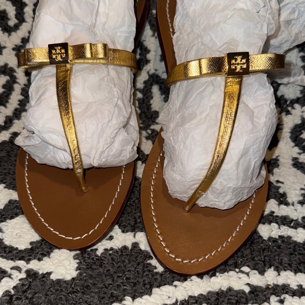 Tory Burch Metallic Gold Sandals